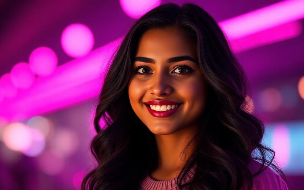 Ayesha smiling, private and secure